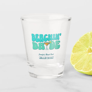 Beach Bachelorette Party Groovy Beachin Bride Shot Glass