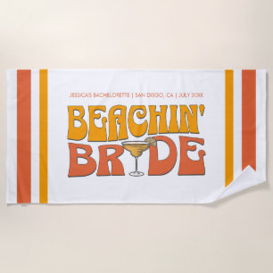 Beach Bachelorette Party Groovy Beachin Bride Towel