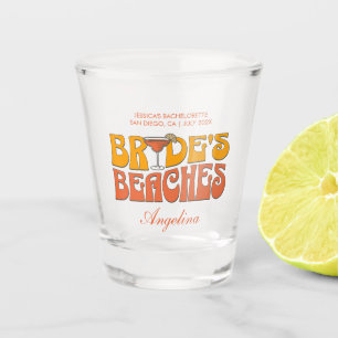 Beach Bachelorette Party Groovy Bride's Beaches Shot Glass