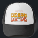 Beach Bachelorette Party Groovy Bride's Beaches Trucker Hat<br><div class="desc">Make a splash at your upcoming bachelorette party with this stunning beach bachelorette party personalised merchandise. Whether you're celebrating a bach trip, a girls' vacation, or a best friends' holiday, this custom beach bachelorette party merchandise is the perfect addition to your unforgettable getaway. Add a personal touch to your bachelorette...</div>
