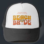 Beach Bachelorette Party Groovy Bride's Beaches Trucker Hat<br><div class="desc">Make a splash at your upcoming bachelorette party with this stunning beach bachelorette party personalised merchandise. Whether you're celebrating a bach trip, a girls' vacation, or a best friends' holiday, this custom beach bachelorette party merchandise is the perfect addition to your unforgettable getaway. Add a personal touch to your bachelorette...</div>