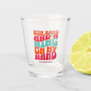 Beach Bachelorette Party Groovy Sun Sand Ring Shot Glass