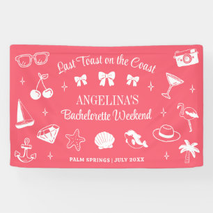 Beach Bachelorette Party Last Toast Coral Pink Banner