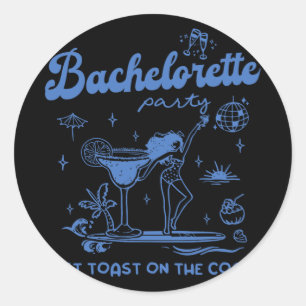 Beach Bachelorette Party Last Toast On The Coast T Classic Round Sticker