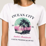 Beach Bachelorette Party Matching Girls Weekend T-Shirt<br><div class="desc">Make a splash at your upcoming bachelorette party with this stunning beach bachelorette party personalised t-shirts. Whether you're celebrating a bach trip, a girls' vacation, or a best friends' holiday, this custom beach bachelorette party t-shirts are the perfect addition to your unforgettable getaway. Add a personal touch to your bachelorette...</div>