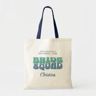 Beach Bachelorette Party Retro Bride Squad Gift Tote Bag