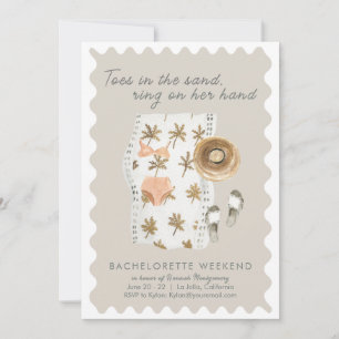 Beach Bachelorette Party Timeline Invitation