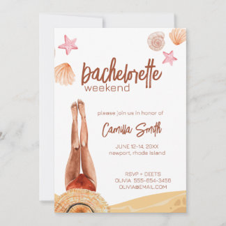 Beach Bachelorette Party Weekend Invitation