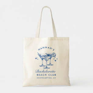 Beach Bachelorette Retro Modern Personalised Tote Bag