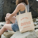 Beach Bachelorette Retro Modern Personalised Tote Bag<br><div class="desc">This tote effortlessly marries retro charm with a modern beachy twist,  creating a stylish and functional accessory for your bachelorette getaway. Personalise it with names,  dates,  or a special message,  making it a unique and cherished keepsake for your bridal party.</div>