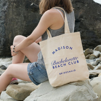 Beach Bachelorette Retro Modern Personalised Tote Bag