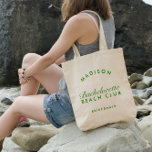 Beach Bachelorette Retro Modern Personalised Tote Bag<br><div class="desc">This tote effortlessly marries retro charm with a modern beachy twist,  creating a stylish and functional accessory for your bachelorette getaway. Personalise it with names,  dates,  or a special message,  making it a unique and cherished keepsake for your bridal party.</div>