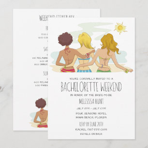 Beach Bachelorette Weekend Getaway Invitation