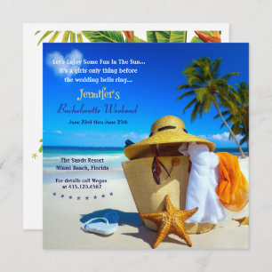 Beach Bachelorette Weekend  Invitation