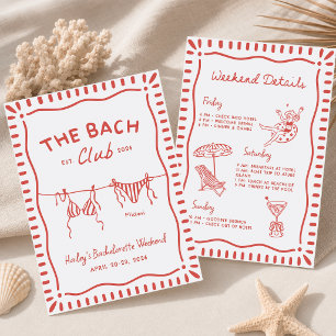 Beach Bachelorette Weekend Itinerary Invitation