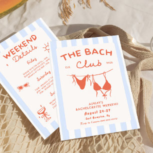 Beach Bachelorette Weekend Itinerary Invitation