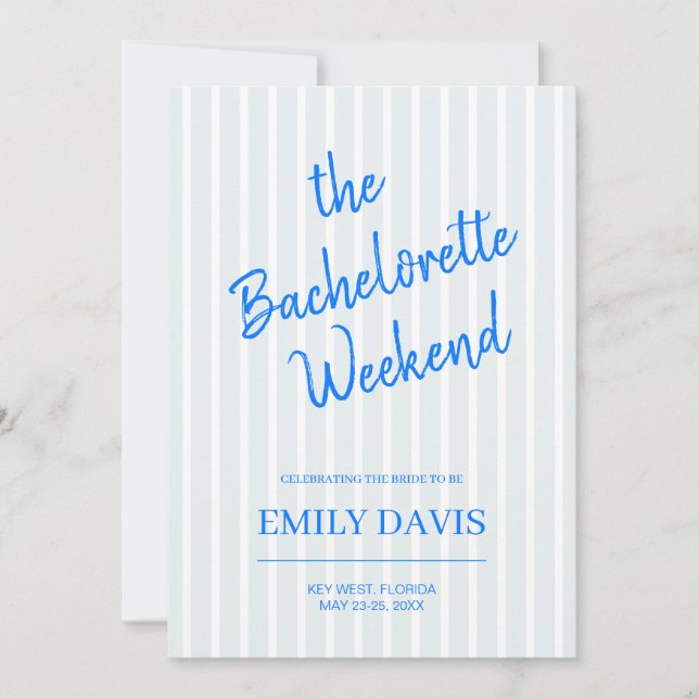 Beach Bachelorette Weekend | Tropical Girls Trip Invitation (Front)