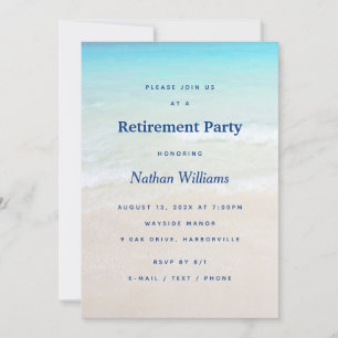Beach Background Retirement Party Invitation