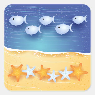 Beach background, sticker