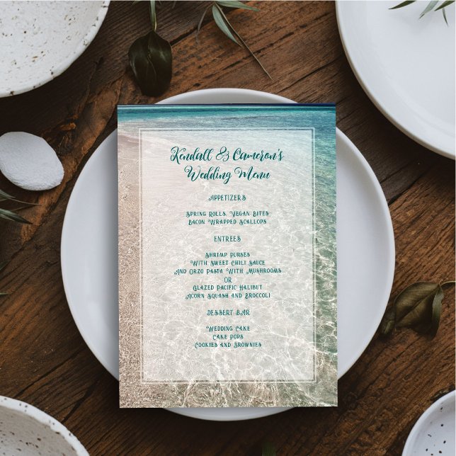 Beach Background Wedding Menu (Creator Uploaded)
