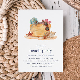 Beach Bag   Beach Party Invitation
