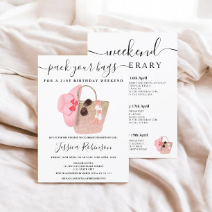 Beach bag birthday glitter program weekend