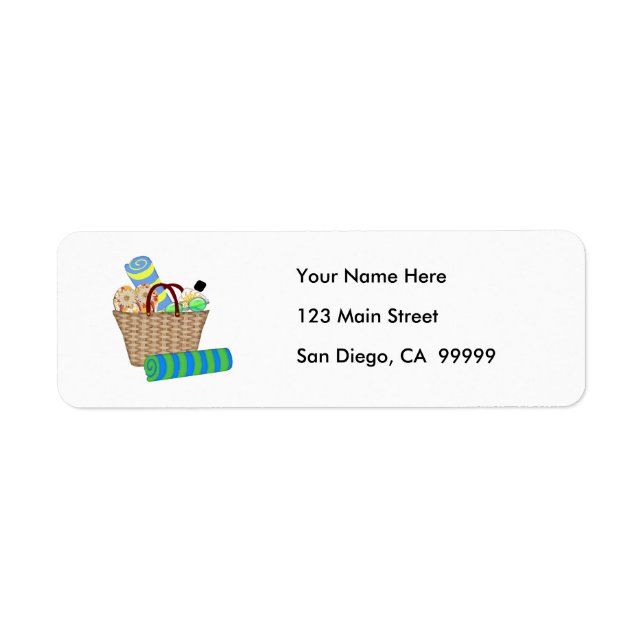 Beach Bag, Towels and Flip Flops Return Address Label (Front)