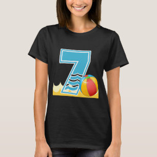Beach Ball 7th Birthday Pool Party 7 Year Old T-Shirt