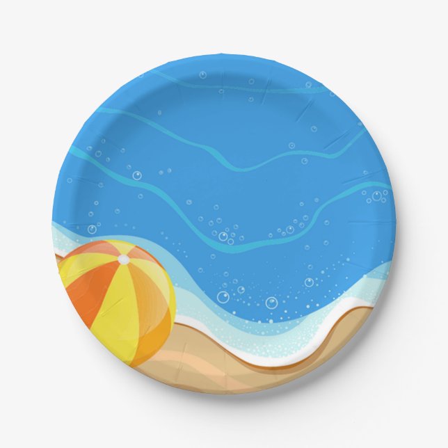 Beach ball At The Beach Paper Plate (Front)