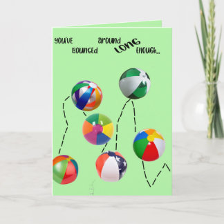 BEACH BALL BIRTHDAY CARD