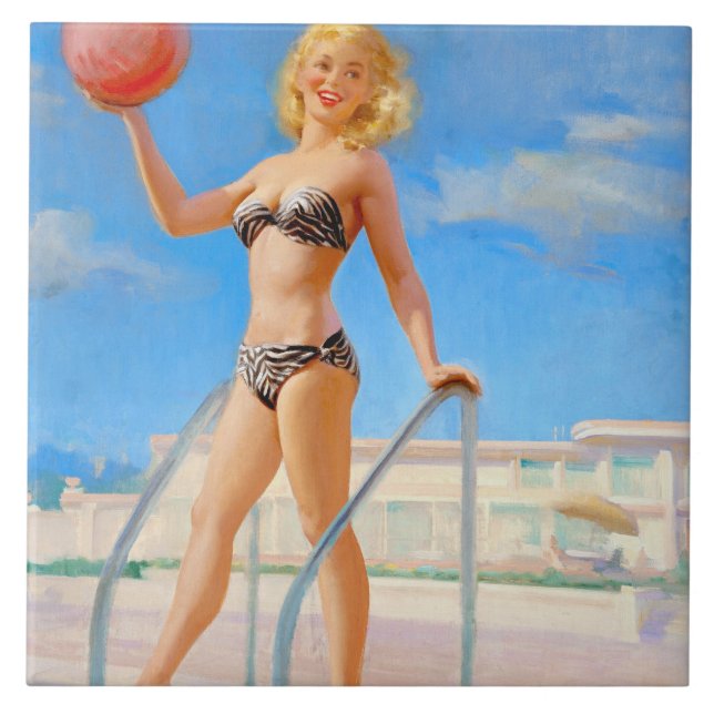 Beach Ball Ceramic Tile (Front)
