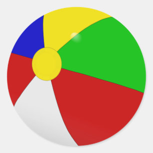 BEACH BALL CLASSIC ROUND STICKER