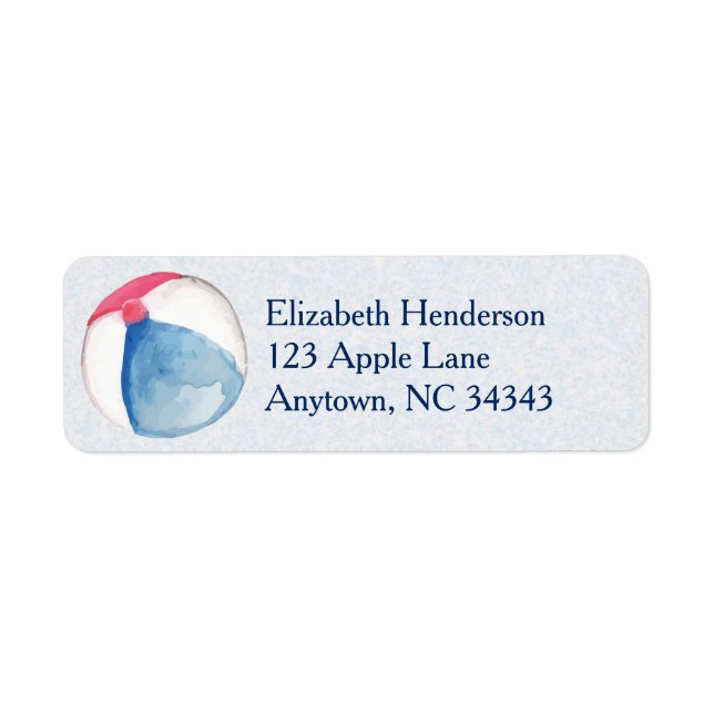 Beach Ball Custom Return Address Label (Front)
