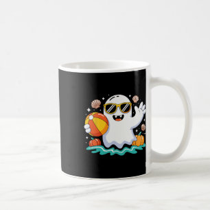 Beach Ball Halloween Ghost Summer Spooky Vacation Coffee Mug