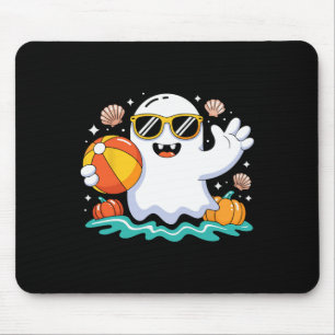 Beach Ball Halloween Ghost Summer Spooky Vacation Mouse Pad