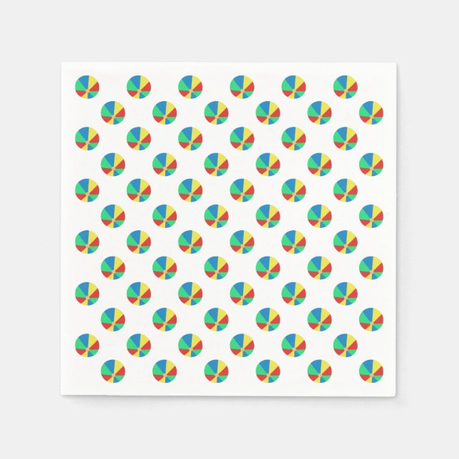 Beach Ball Pattern | Pool Party Napkin (Front)