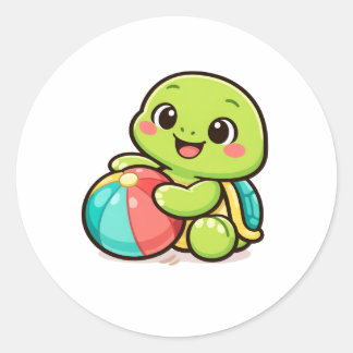 Beach Ball Play Classic Round Sticker