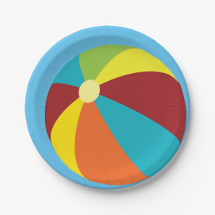 Beach ball pool party paper plates