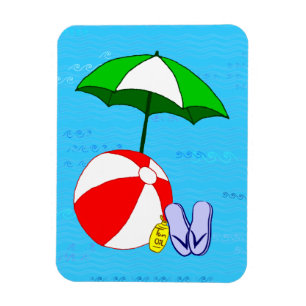 Beach Ball Pool Umbrella Flexi Magnet