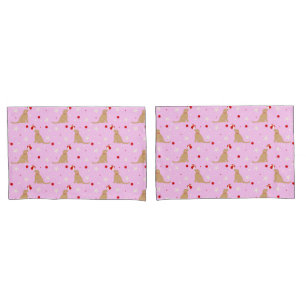Beach Ball Pup Cotton Candy Pink Pillow Case Set
