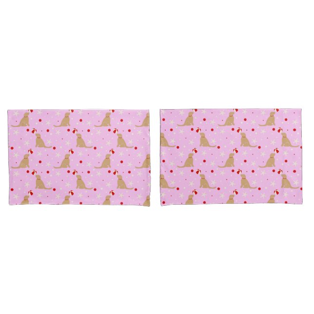 Beach Ball Pup Cotton Candy Pink Pillow Case Set (Front-Set)