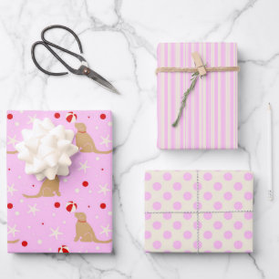 Beach Ball Pups Cotton Candy Cotton Pink Gift Wrap