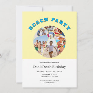 Beach Ball Shape Photos Beach Party Invitation