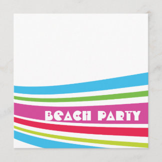 Beach Ball Striped Salt Water Ocean Beach Party Invitation