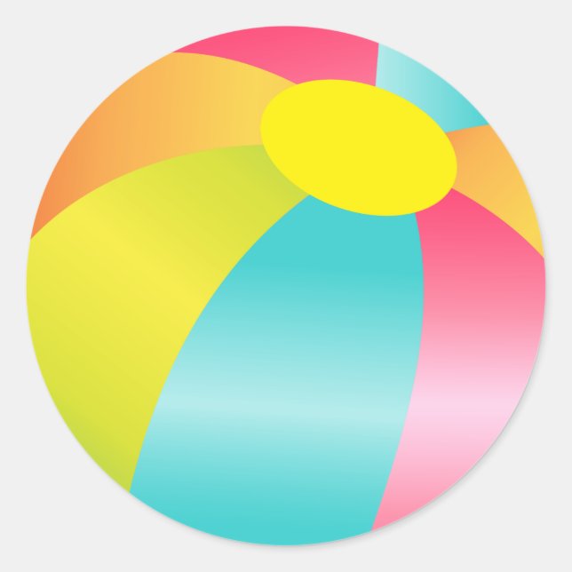 Beach Ball Summer Time Fun Sticker (Front)