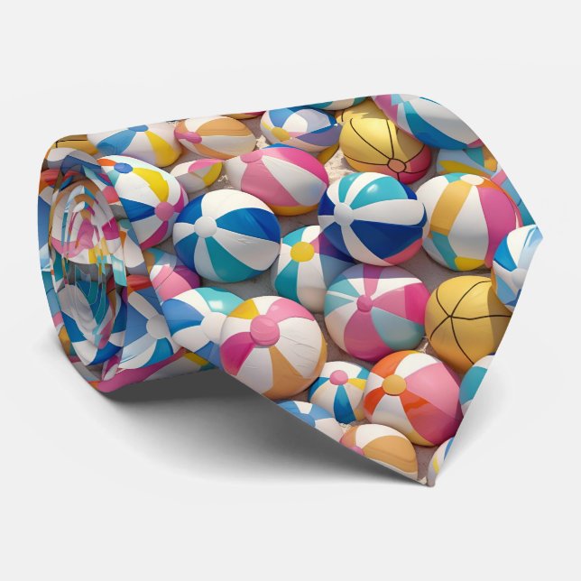 Beach Ball Theme Tie (Rolled)