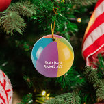 Beach Ball Vacation Personalised Metal Tree Decoration<br><div class="desc">Remember fun times,  a beach vacation or celebrate a swimmer with this ornament featuring a multicolored beach ball. Personalise with ANY name,  names or location and your own custom greeting!</div>