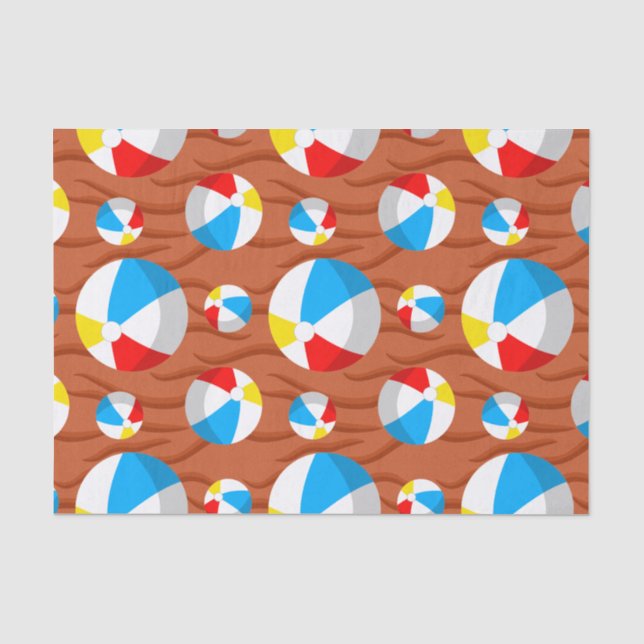 Beach Balls Red Sand Tissue Paper (Front)