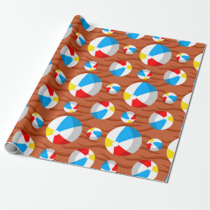 Beach Balls Red Sand Wrapping Paper