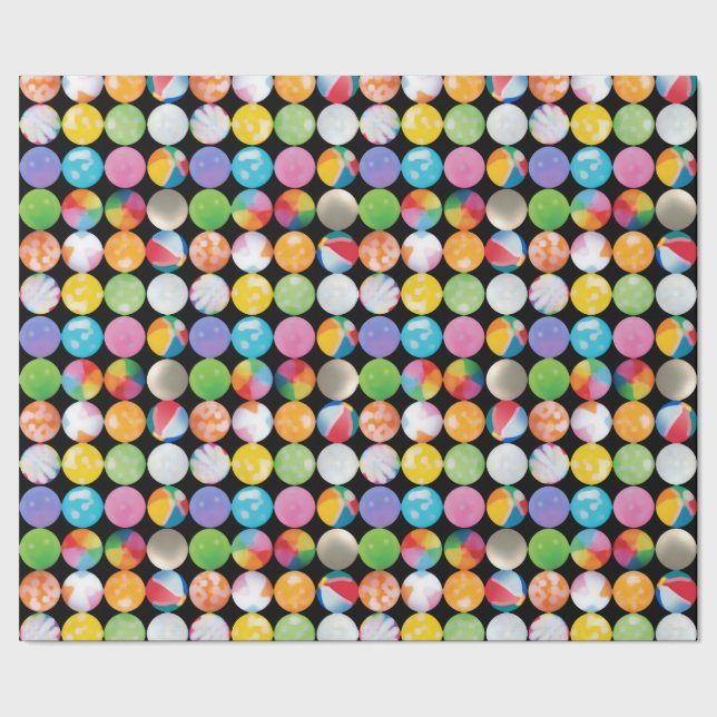 Beach Balls Repeating Wrapping Paper (Seam)
